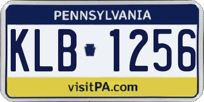 PA license plate KLB1256