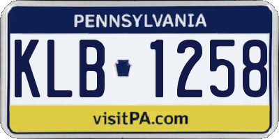 PA license plate KLB1258