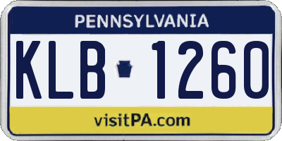 PA license plate KLB1260