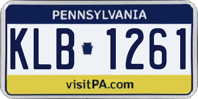 PA license plate KLB1261