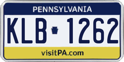PA license plate KLB1262