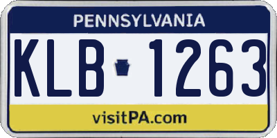 PA license plate KLB1263