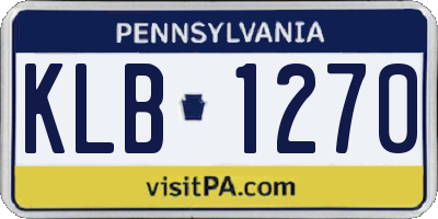 PA license plate KLB1270