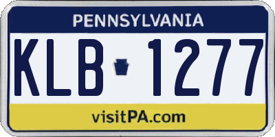 PA license plate KLB1277
