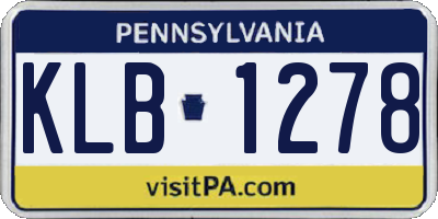 PA license plate KLB1278