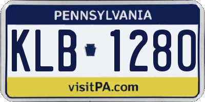 PA license plate KLB1280