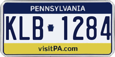 PA license plate KLB1284
