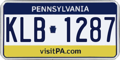 PA license plate KLB1287