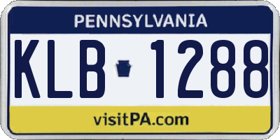 PA license plate KLB1288