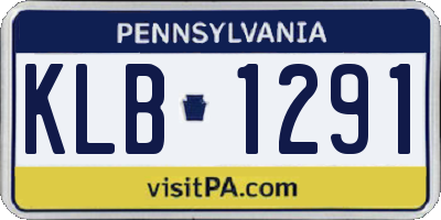 PA license plate KLB1291