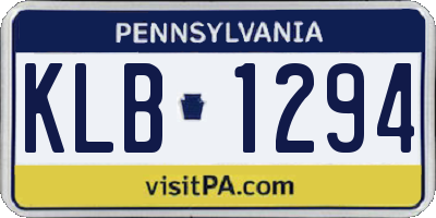 PA license plate KLB1294