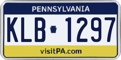 PA license plate KLB1297