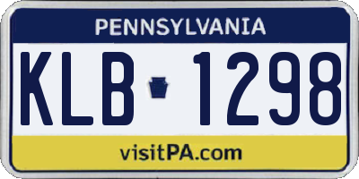 PA license plate KLB1298
