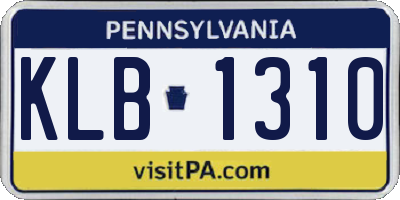 PA license plate KLB1310