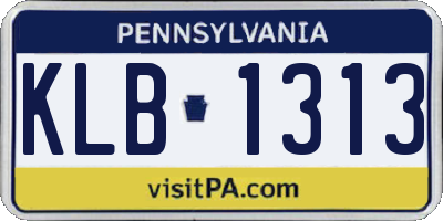 PA license plate KLB1313