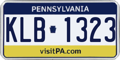 PA license plate KLB1323
