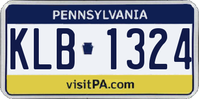 PA license plate KLB1324