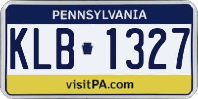 PA license plate KLB1327