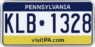 PA license plate KLB1328