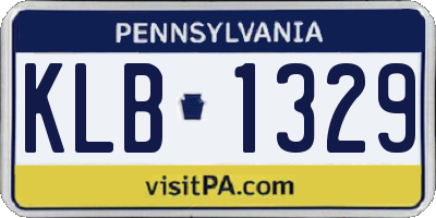 PA license plate KLB1329