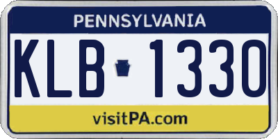PA license plate KLB1330