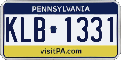 PA license plate KLB1331