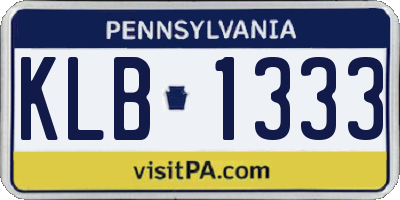 PA license plate KLB1333