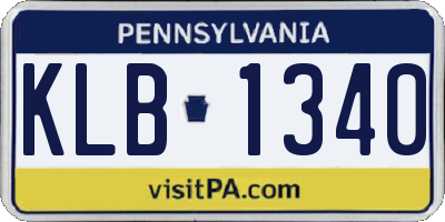 PA license plate KLB1340