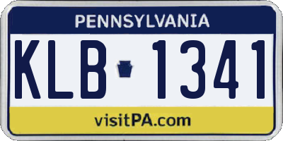 PA license plate KLB1341