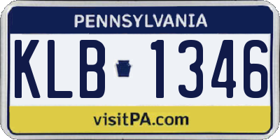 PA license plate KLB1346
