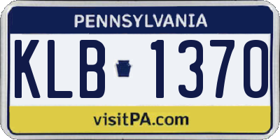 PA license plate KLB1370