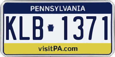 PA license plate KLB1371