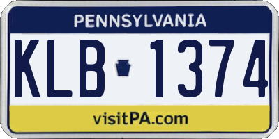 PA license plate KLB1374
