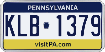 PA license plate KLB1379