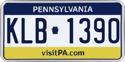 PA license plate KLB1390