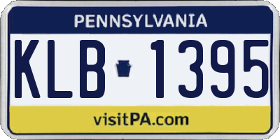 PA license plate KLB1395