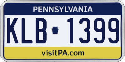 PA license plate KLB1399