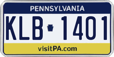 PA license plate KLB1401