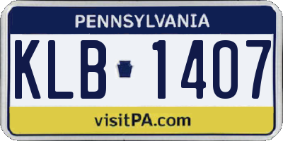 PA license plate KLB1407