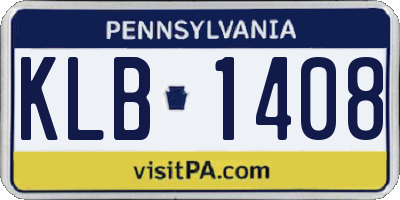 PA license plate KLB1408