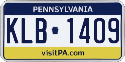 PA license plate KLB1409