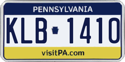 PA license plate KLB1410