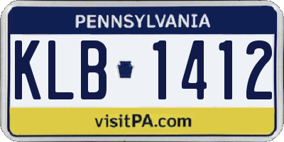 PA license plate KLB1412