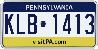 PA license plate KLB1413