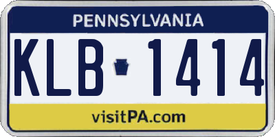 PA license plate KLB1414