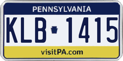 PA license plate KLB1415