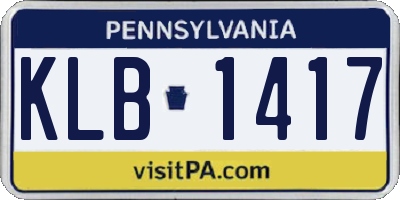 PA license plate KLB1417