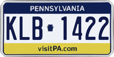 PA license plate KLB1422