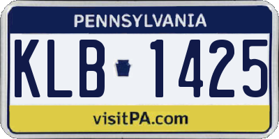 PA license plate KLB1425