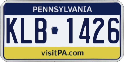 PA license plate KLB1426